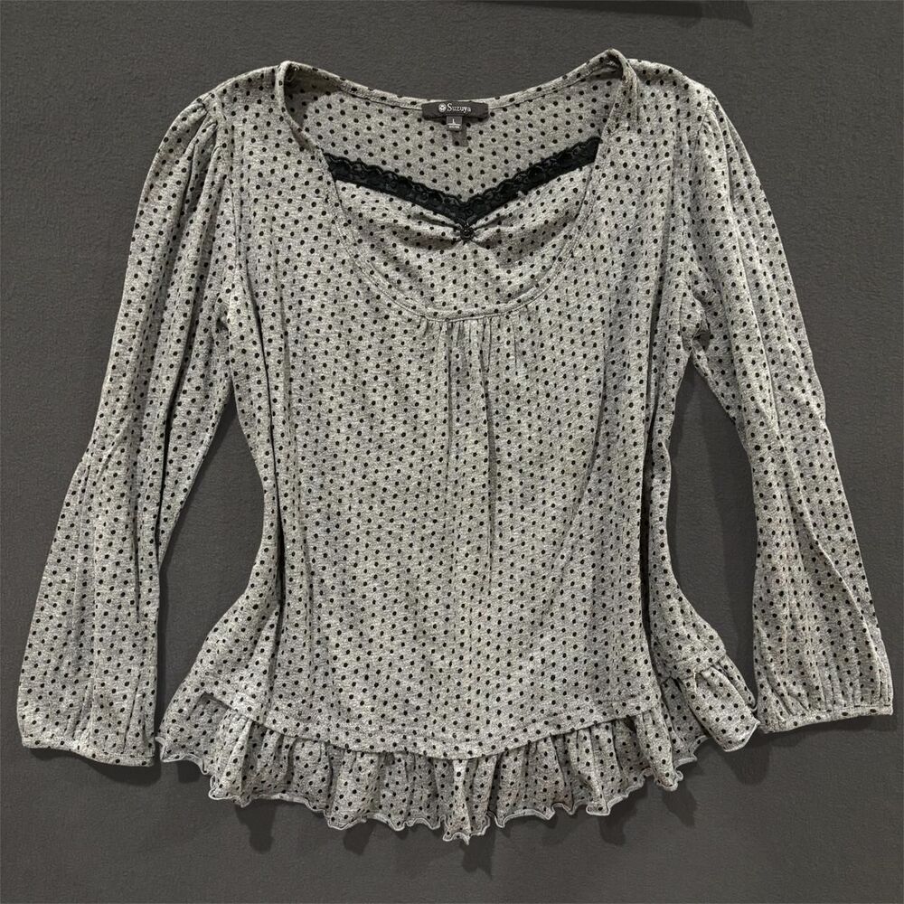 harajuku style 2000’s suzuya polka dot long sleeve